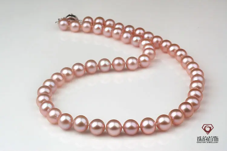 

Free shipping hot sale Women Bridal Wedding Jewelry >>high quality 8-9mm natural Australian south sea pink pearl necklace 17inch