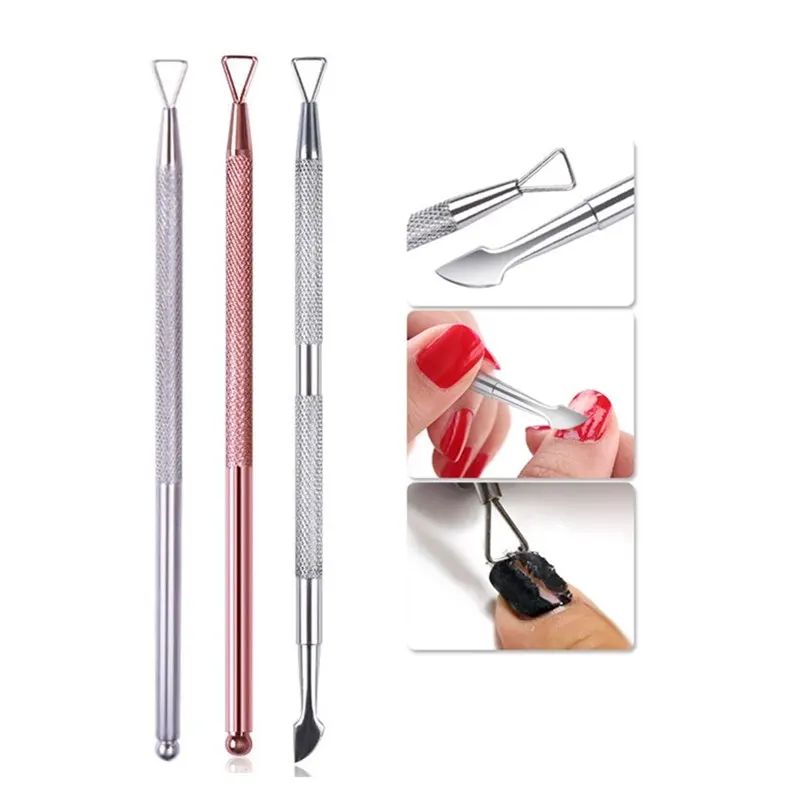 

1 Pc Silver Dual-ended Stainless Steel UV Gel Remover Cuticle Pusher Manicure Professional Nail Art Care Tools