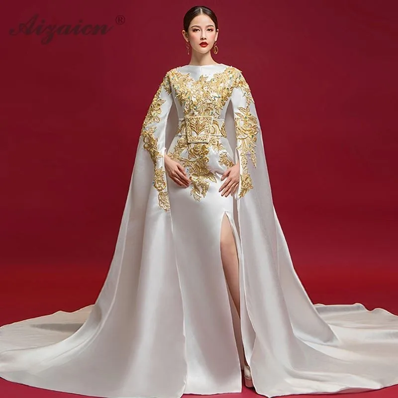 Элегантное женское вечернее платье с длинным рукавом-клеш в восточном стиле Плюс Размер Женская одежда традиционное китайское свадебное платье