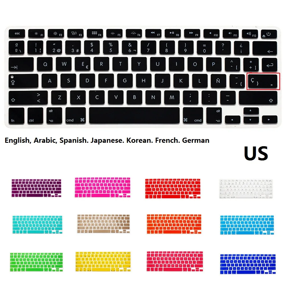 

Silicone US keyboard Case Cover Protector for MacBook Air 13 inch Pro Retina 13 15 inch