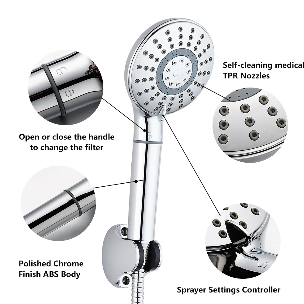 5 моделей Душевая насадка для ванной с душевым фильтром водосберегающая фильтрующая насадка для душа повышающий давление для душа опрыскиватель для душа