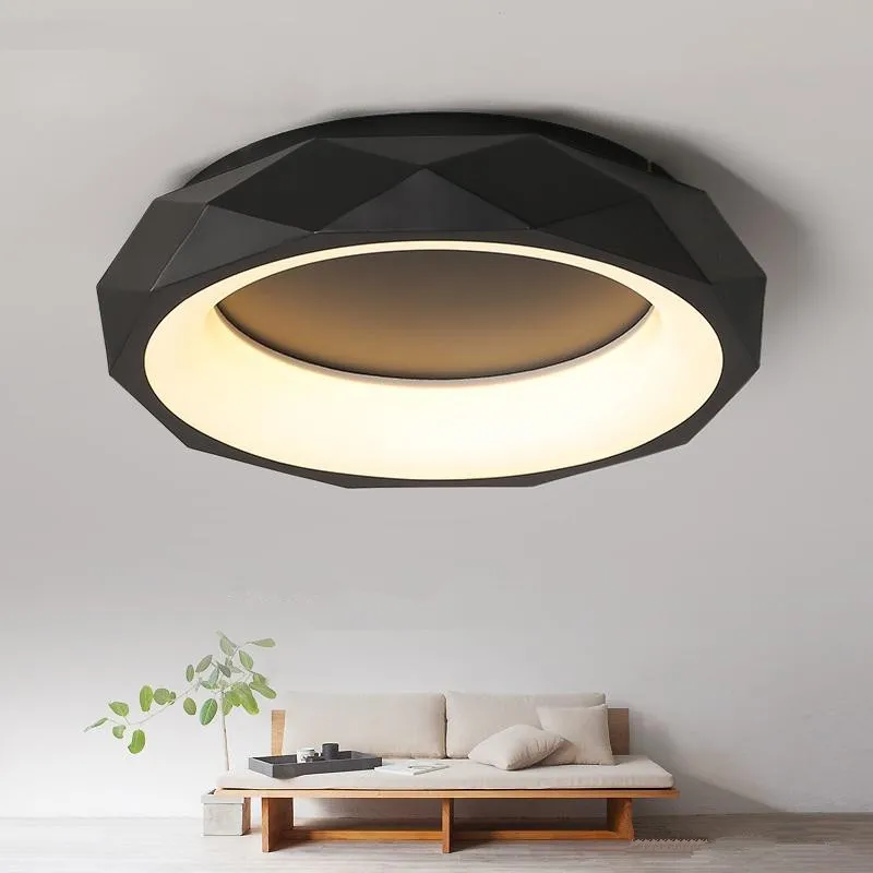 

Black White Round Shape Modern Led Ceiling Light Creative Nordice Simple Study Ceiing Lamp