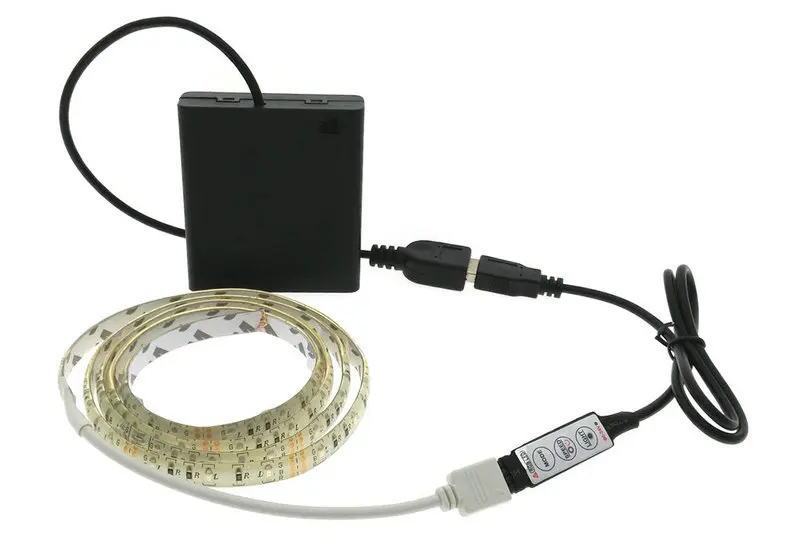 DC5V USB Светодиодная лента 2835 с батарейным блоком набор RGB/теплый белый/белый сделай сам, домашний, декоративный светодиодный светильник