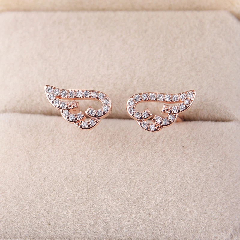 Adjustable Angel Wings Ring Micro Pave Zircon Gold-Color Rings For Women Fashion rings Jewelry bague femme Female Gifts #238251