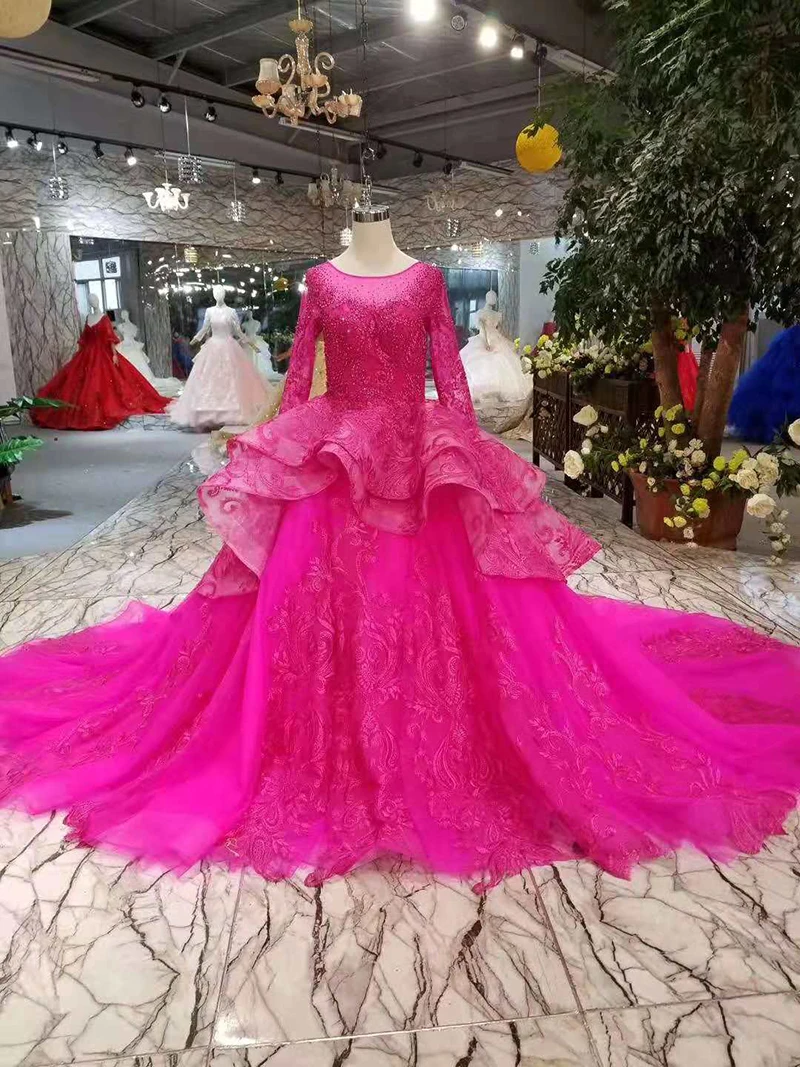 magenta ball gown