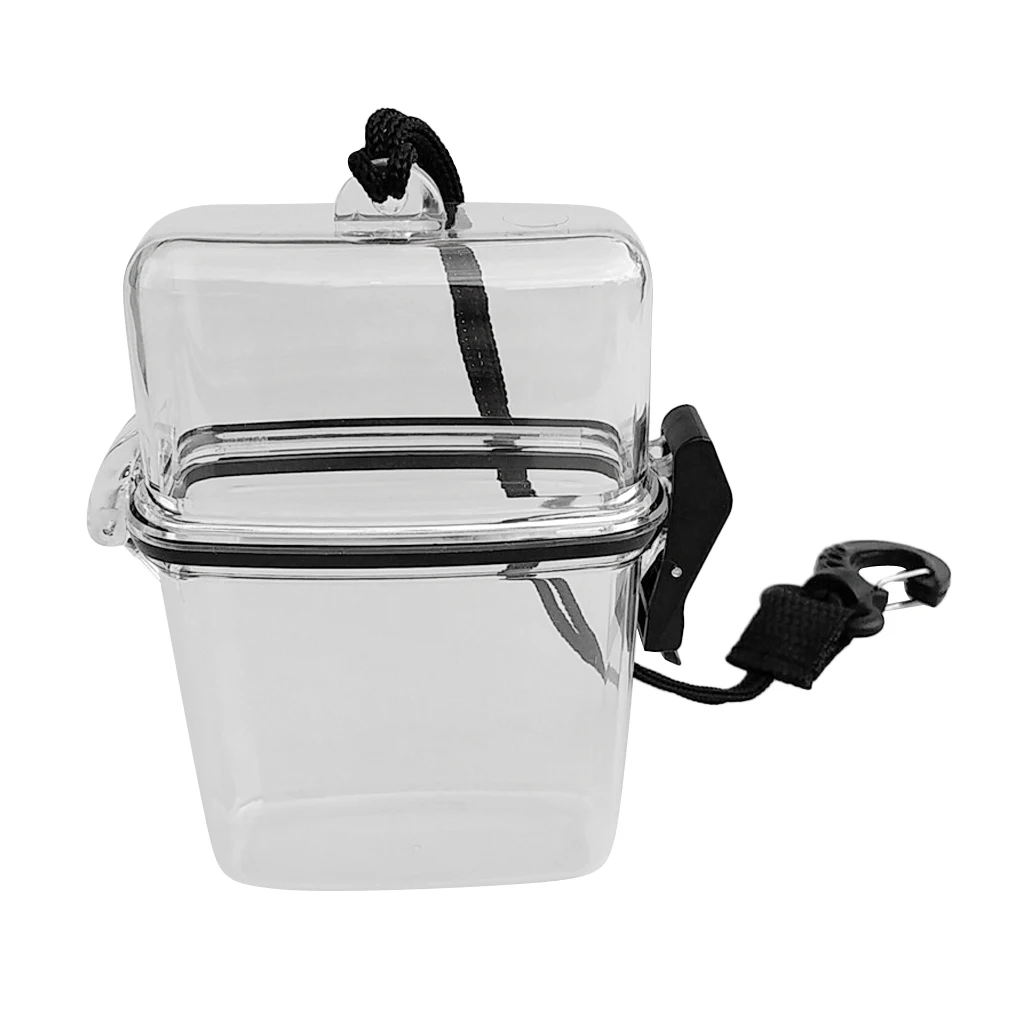 Waterproof Dry Box Container Storage Case Swivel Snap Clip With Neck Lanyard Strap for Scuba Diving Snorkeling Surfing Kayaking