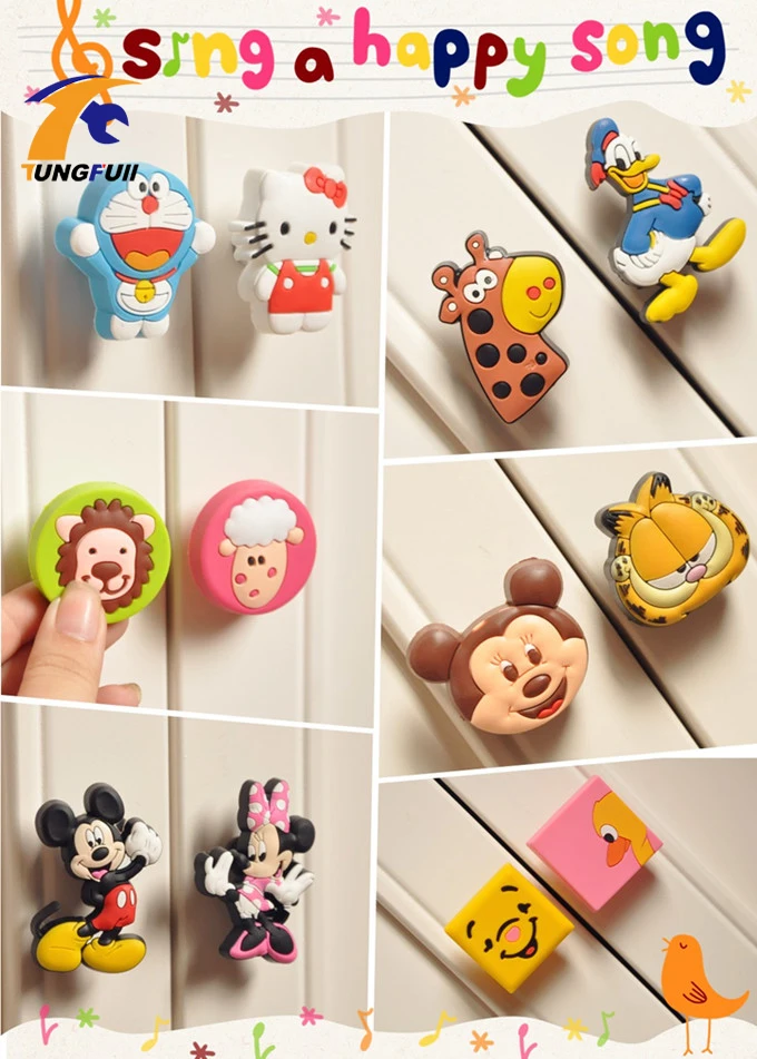 Buy Soft Rubber colorful children knobs Drawer