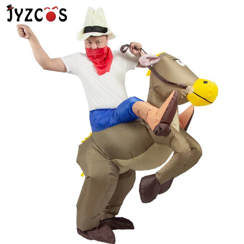 

Fan Operated Inflatable Horse Riding Cowboy Halloween Costume and Outfits