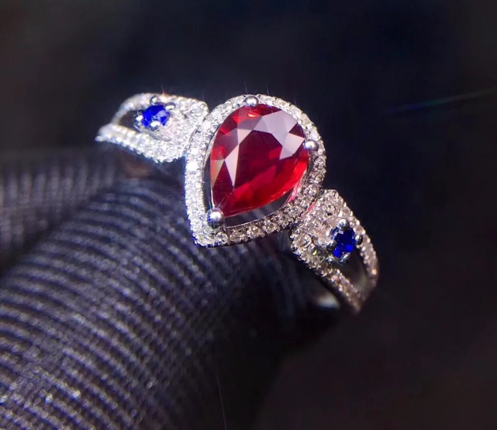 Fine Jewelry чистый 18 K Белый Золотой натуральным голубь кровавый красный рубин 0.73ct бриллианты ювелирные изделия женские кольца для Для женщин Изысканные кольца