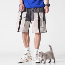 Повседневные мужские шорты Карго Лето Хлопок ретро мужские шорты с эластичной талией штаны для уличного бега Modis хип хоп мужские шорты