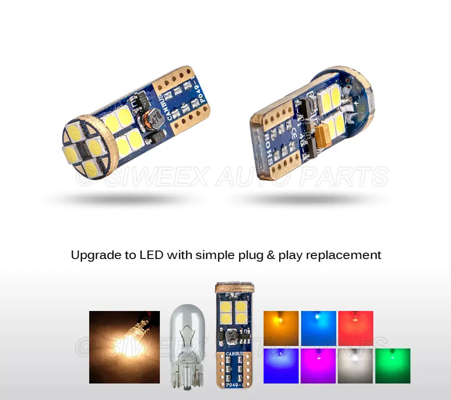 2 шт. W5W T10 12 SMD 3030 супер яркие Автомобильные светодиодные лампы сигнальные лампы для номерного знака 194 168 Внутреннее освещение Canbus без ошибок 7 цветов