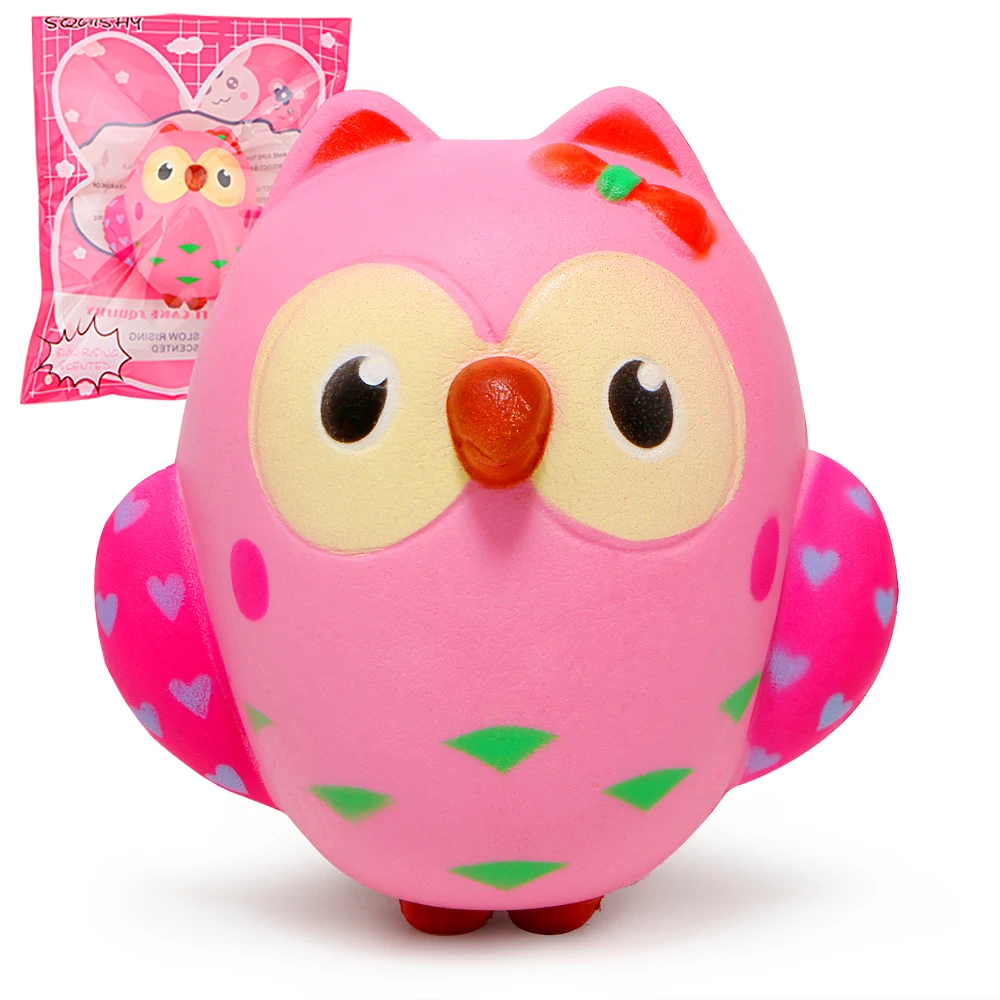 Jumbo Kawaii сова Squishy животных Slow Восходящая Squeeze телефон ремни Squishies Детские игрушки