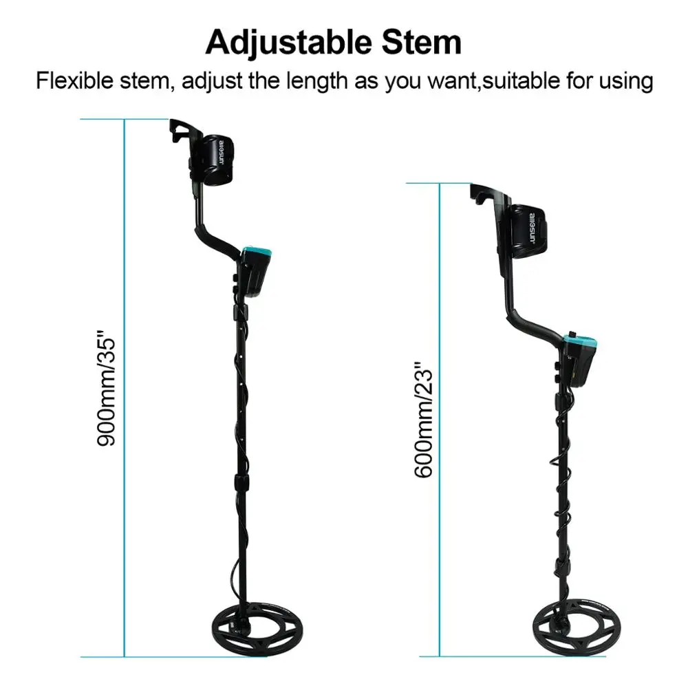 US $86.40 AllSun TS180 Underground Metal Detector Waterproof Gold Finder Treasure Hunter Length Adjustable