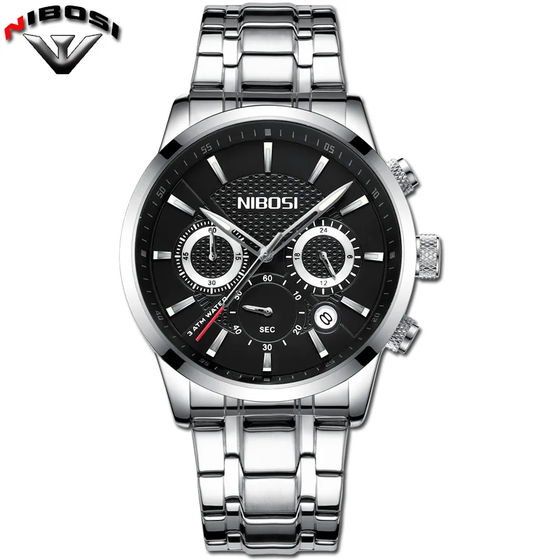 Montre Homme NIBOSI мужские часы 2017 топ класса люкс из нержавеющей стали Uhren Relogio Masculino