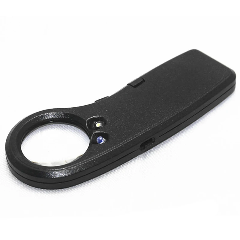 

15X 30mm Card Type Magnifiers with LED&UV Portable Jewelry Loupe Reading Magnifying Glass Lens Illuminated Pocket Magnifier