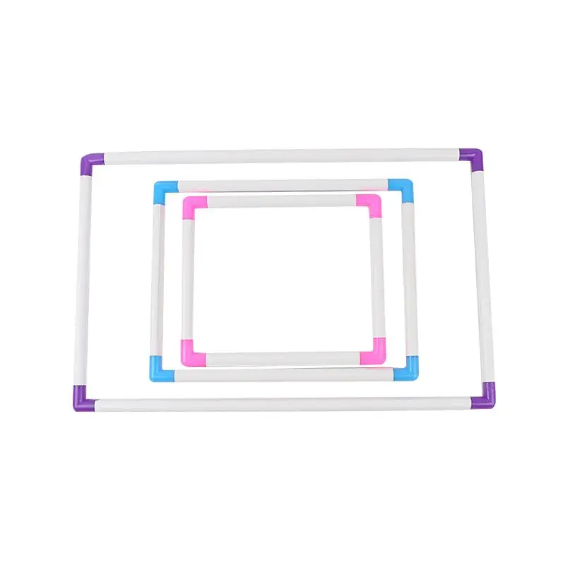 

3 Different Size Rectangle Clip Plastic Embroidery Frame Cross Stitch Hoop Stand Lap Tool