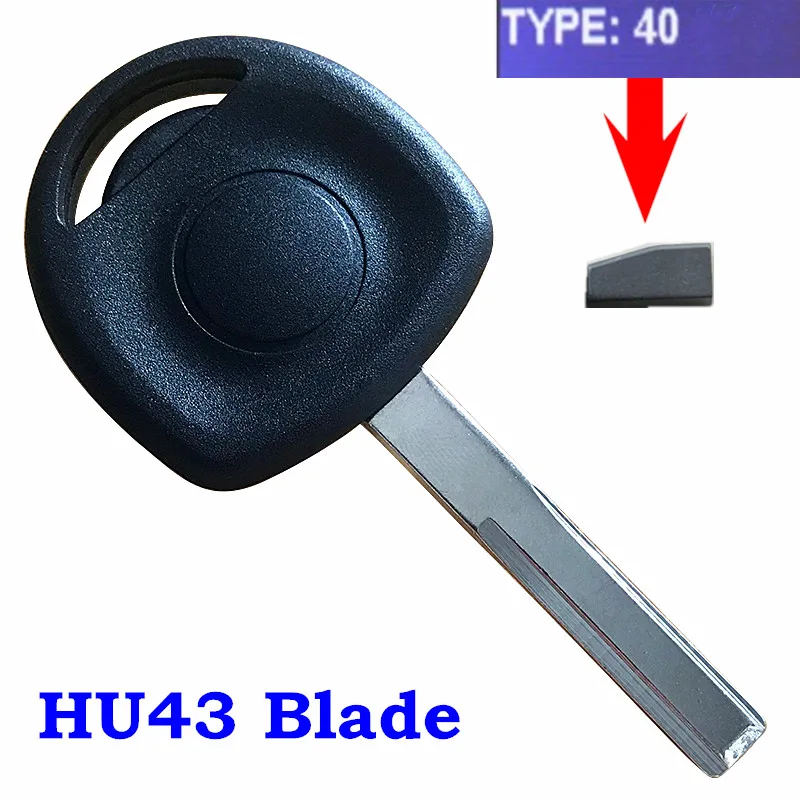 HU43 With ID40 Chip ДЛЯ Vauxhall Opel Agila Astra Combo Van Corsa igra Zafira VX220 Meriva транспондер автомобильный брелок ID40 чип HU100 HU43 правый левый - Цвет: HU43 With ID40 Chip