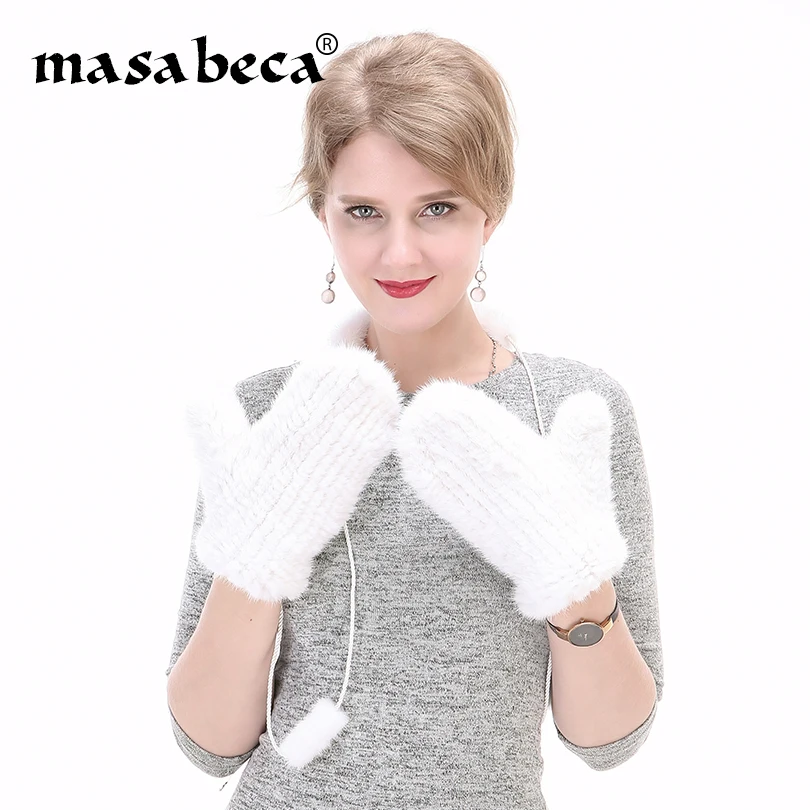 

Winter Gloves For Ladies Brand New Solid Color Real Fur Gloves Mittens Mink Fur Genuine Wrist Mittens Thick Warm Winter Gloves