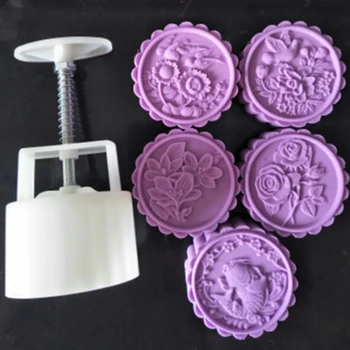 

100 Grams Fish Osmanthus Rose Flower Moon Cake Mold Hand Press Baking Pastry Tools Plastic Mooncake Mold DIY Kitchen Bakeware