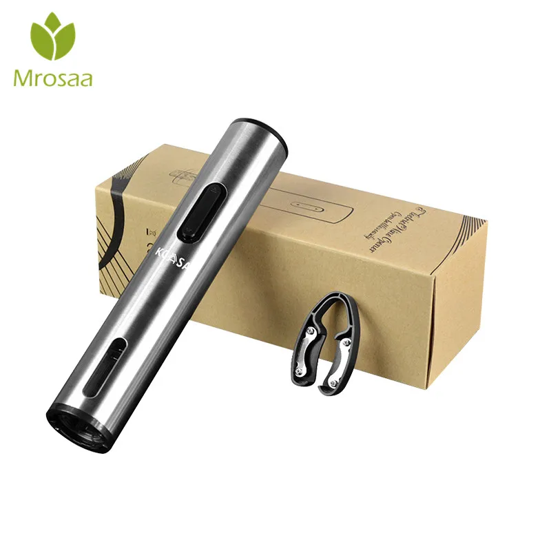 

Electric Red Wine Auto Opener Stainless Steel Metallic Silver With Removable Free Foil Cutter