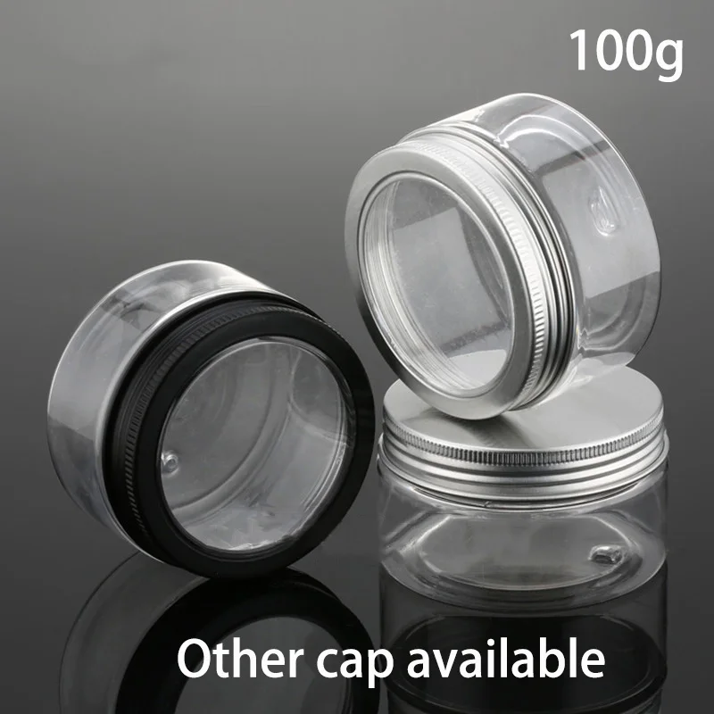 

Transparent 100g Plastic Cream Jar Empty Refillable 100ml Homemade Cosmetic Lotion Honey Aloe Vera Gel Bottle Free Shipping