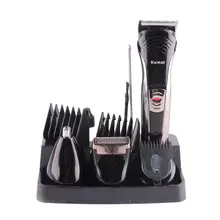 Kemei 7 в 1 электробритва Уход за лошадьми салонная машинка для стрижки бороды Титан лезвие Технология резки Для Мужчин's бритва триммер для волос комплект KM-590A