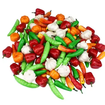 

7 Kinds Of Mini Simulation Artificial Vegetable Pepper Pumpkin Garlic Fruit Fake Pretend Play Cutting Toy Home Decoration Sets