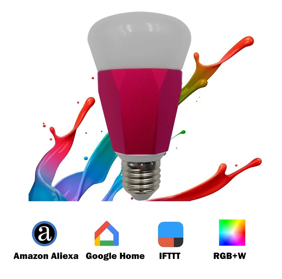 

E27 7W Smart IFTTT Light Work With Alexa Echo Google Home Support APP /Timing Voice Control RGBW