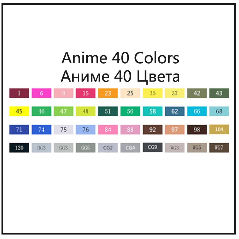 Anime 40 Touchfive цвета, спиртовые маркеры, эскизный маркер, набор, двойной наконечник, раскраска, рисунок для аниме, интерьер, комиксы, товары для рукоделия, Colori - Цвет: Anime 40