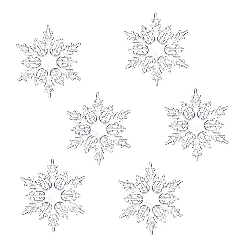 Искусственные снежинки акриловые снежинки Рождественская елка висячие украшения для DIY живопись свадебные украшения#3d11 - Цвет: Прозрачный