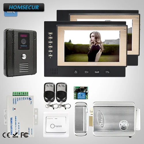 

HOMSECUR 7" Wired Video Door Entry Security Intercom+Outdoor Monitoring 1C2M : TC011-B Camera(Black)+TM701R-B Monitor(Black)