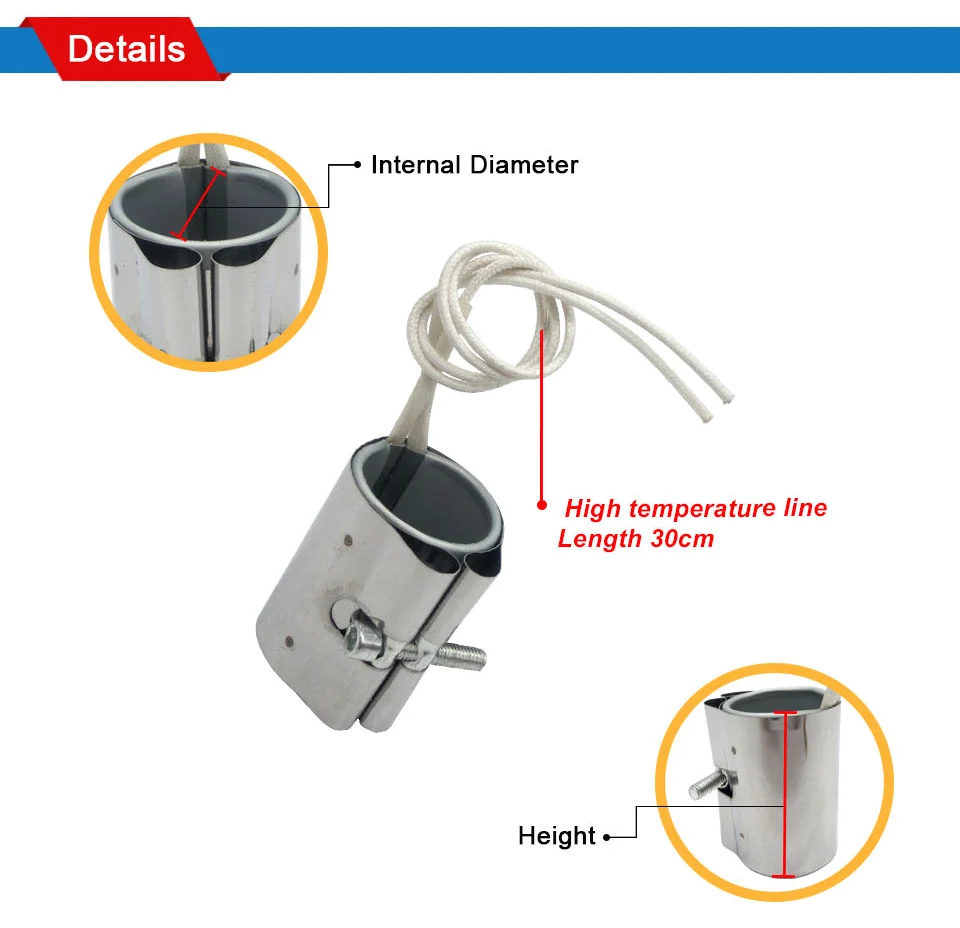 Ljxh-aquecedor com pulseira de aço inoxidável, potência
