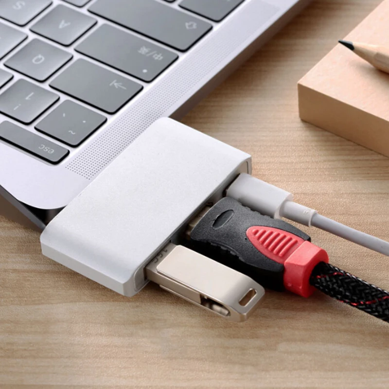 3 Порты Тип-c хаб-конвертер USB-C к HDMI зарядки USB Hub 3,0 + PD Питание 1 * HDMI + 1 * Тип-C + 1 * USB 3,0 Новый