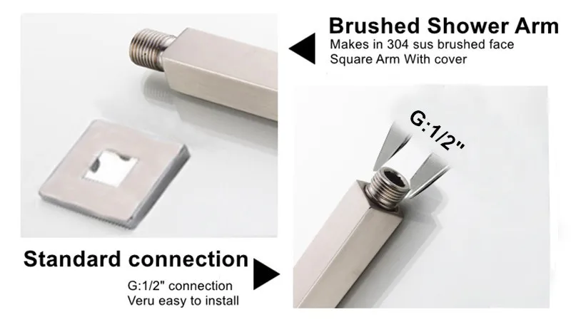 square shower arm