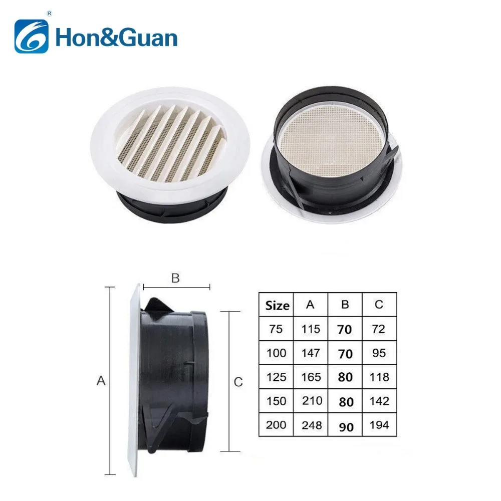 Low Noise Air Vent Ventilation Grill Cover Round Wall Ceiling Mounted Soffit Vent Built-in Fly Screen Mesh for Bathroom Office Low Noise Air Vent Ventilation Grill Cover Round Wall Ceiling Mounted Soffit Vent Built-in Fly Screen Mesh for Bathroom Office