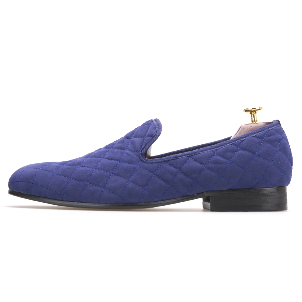 weiß Schuhe Freizeitschuhe Männer Plaid Blau Und Weiß Samt Stitching Müßiggänger Britischen Mit Muster Hausschuhe Blau Handwerk Rauchen Männlich qT6XX