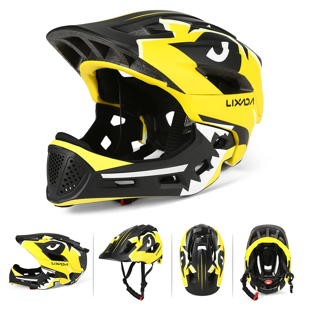 Lixada Kids Detachable Full Face Cycling Helmet Children Sports Safety Helmet for Cycling Skateboarding Roller Skating