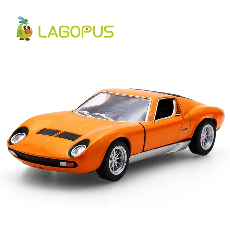 

High Simulation Exquisite 1:34 Scale Car Toys Miura P400 Die-casts Metal Pull Back Car Model Toy Collection Gift For Kids New