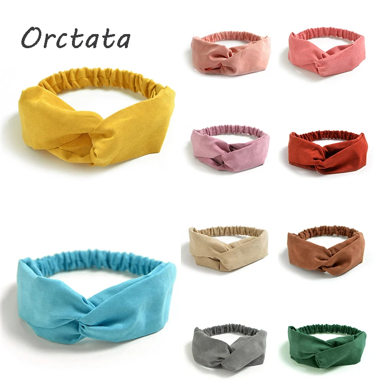 

Chic Solid Pink Elastic Headbands for Women Fashion Cross Elastic Head Wrap Twisted Female Hair Band Girl Hair Accessories