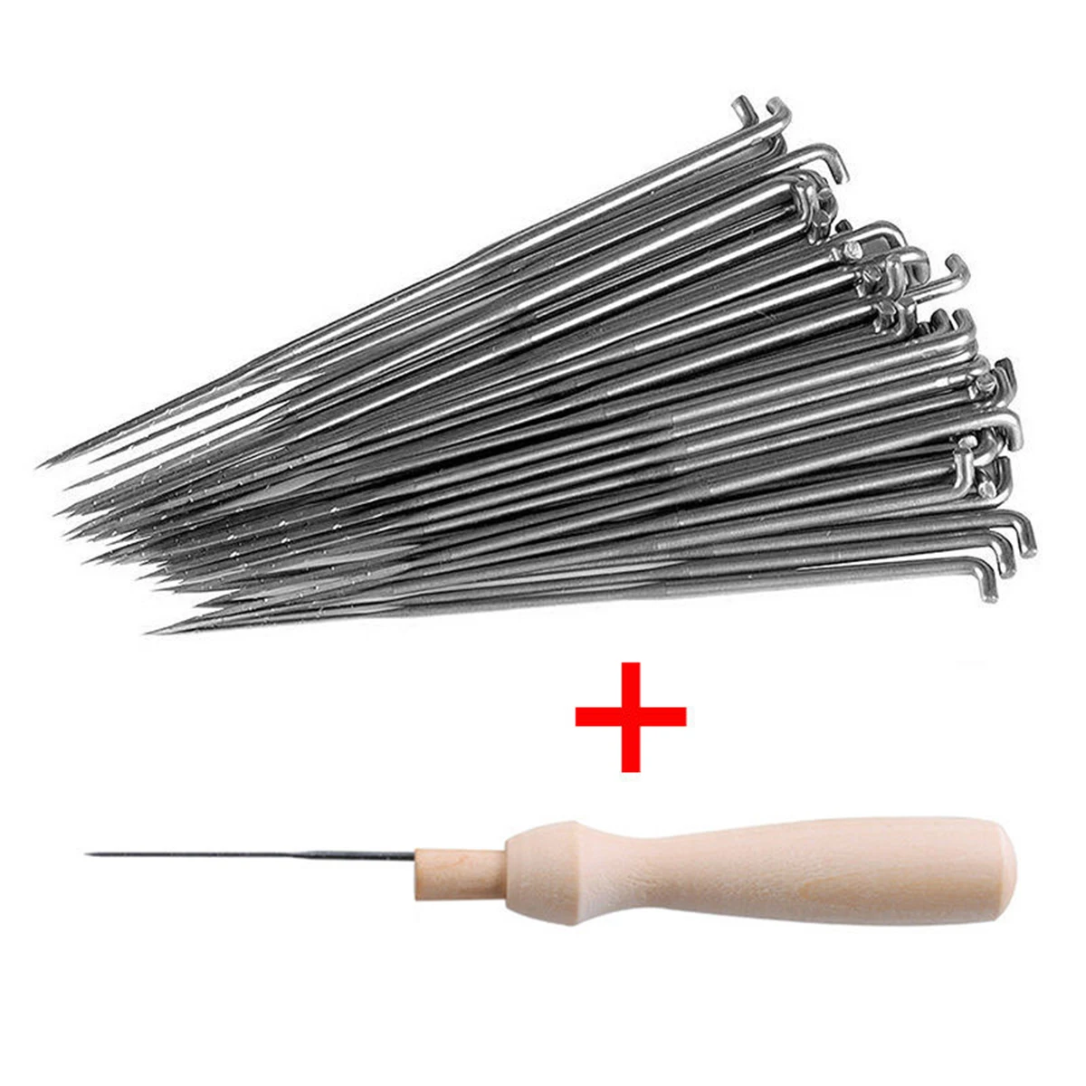 60pcs 3 Sizes Felting Needles Pin Tools Set Of Felt Of Wool Pins With Wooden Handle Wool Felt Tool Kit