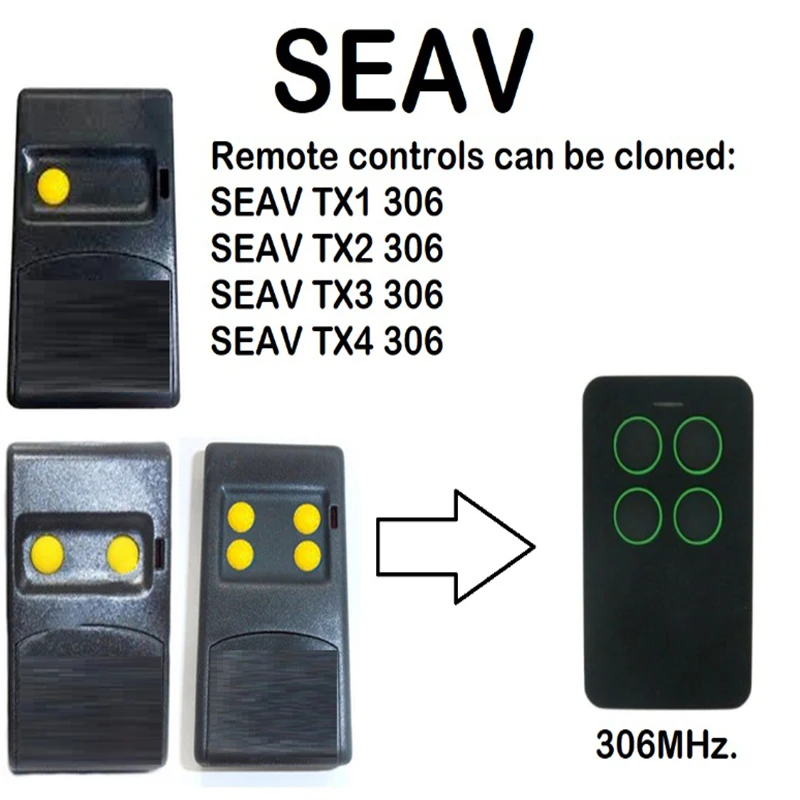 

SEAV TX1 306, TX2, 306, TX3 306, TX4 306 remote duplicator clone 306MHz key fobs