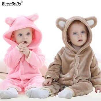 

Baby Rompers Winter Flannel Romper For Boy Gril New Born Baby Clothes Infant Winter Fleece Jumpsuit Cartoon Animal Clothing