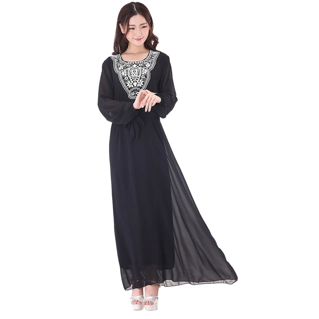 Новые женские мусульманские платья 2019 мода мусульманский Для женщин вечерние длинные платья макси абайя, кафтан джилбаба Исламская