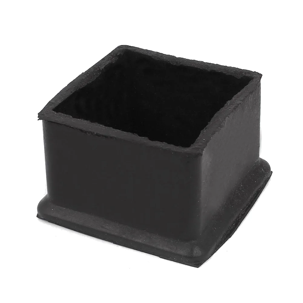 Hot Sale Rubber Square Covers Furniture Table Leg Foot Protectors 50x50mm Blackin Furniture