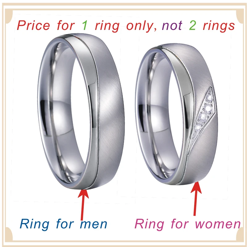 Never Fade women's ring men's rings love Wedding Band Couple Rings Pair set titanium bridal jewelry anillos ringen anel  (5)