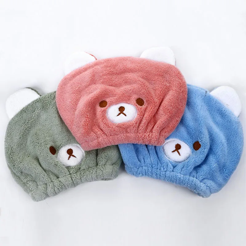

Lovely Animal Cartoon Bath Absorbing Quick Dry Bath Hair Drying Towel Head Wrap Hat Cap Bathing Tool