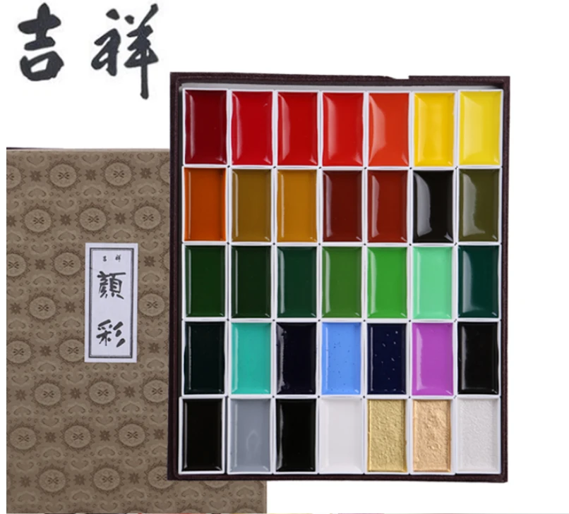 

professional level Sakura 60/48/35/24/18/12/8 color solid watercolor pearl color Aquarelle Fine artist pigment master rock