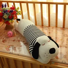 Чучело 120 см в черную полоску Ткань лежащая Спящая собака Плюшевые игрушки Мягкая Подушка w2304