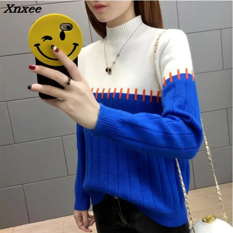 High Quality Women Sweater New Turtleneck Pullover Winter Tops Solid Sweater Autumn Female Sweater Hot Sale Xnxee