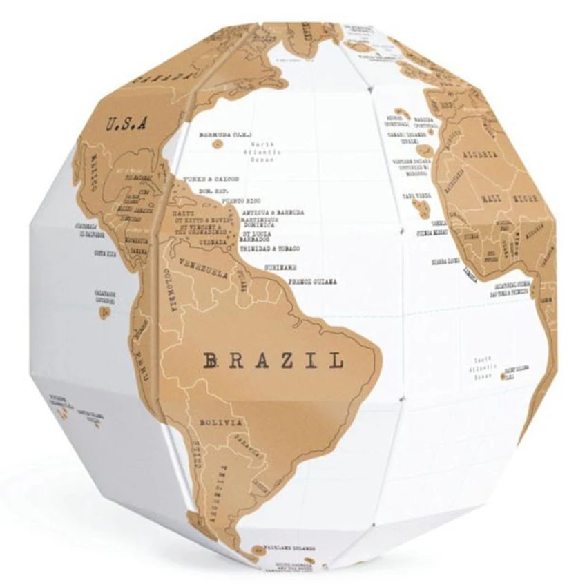 

DIY scratch Globe 3D Stereo Assembly Globe World Map Travel Kid Child Toy Gift Geography Teaching Apparatus